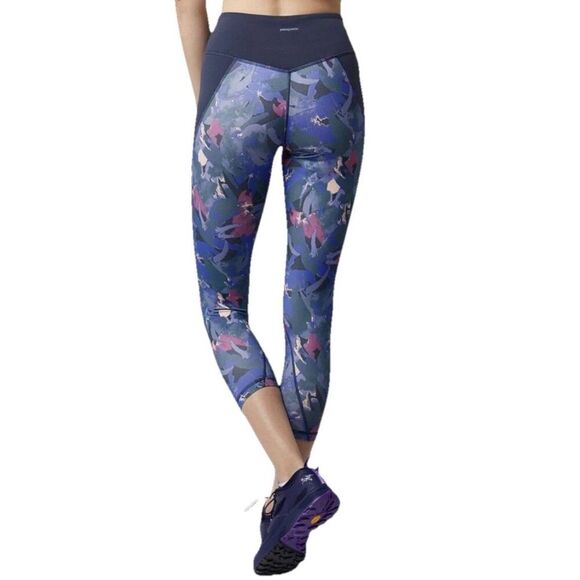 Patagonia Pants - Patagonia Centered Cropped Legging Smolder Blue Abstract Jungle Size Large